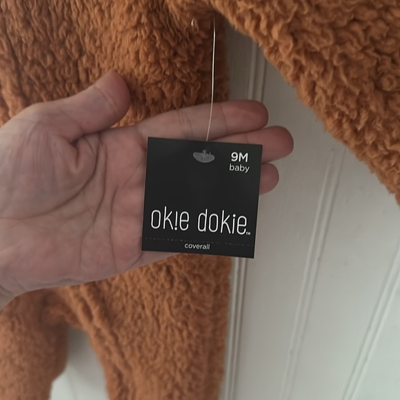 New! Okie Dokie Faux Fur Brown Onesie sz 9 mos - Picture 7 of 10